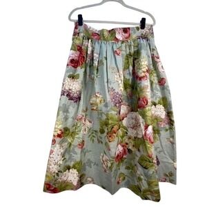 Sandee Royalty Green floral midi skirt custom L/XL Vintage inspired boutique fav